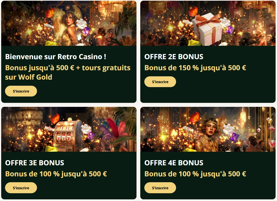 Retro Casino package de bienvenue